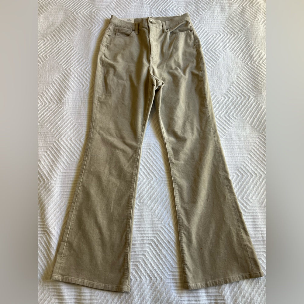 Uniqlo - corduroy flare leg pants Women's light beige
